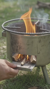 Velvet Portable Charcoal Camping Stove with Grill Grate & Air Vent – Kalan De Uling with Ihawan – Outdoor Cooking & Grilling
