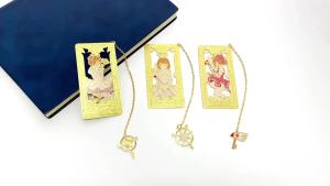 Bandai | Cardcaptor Sakura Anime Cartoon Japanese Manga Sakura Metal Hollow Bookmark Study Stationery Souvenir Cute Gift Collectible