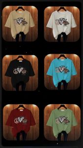 Baju Kaos Wanita Oversize Basic Printing DTF Katun Combed