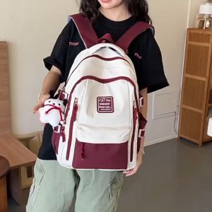 กระเป๋าเป้สไตล์เกาหลี ดีไซน์หลายช่อง กระเป๋านักเรียนนักเรียนความจุขนาดใหญ่ สไตล์แฟชั่น