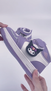 JUSTSL 2024 Childrens Cute Leather Sneakers Autumn Kuromi Board Shoes Melody Princess Shoes