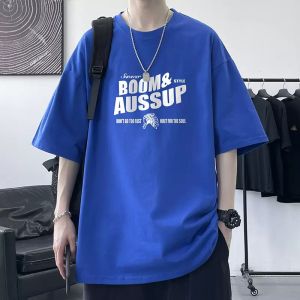 Breathable Pure Cotton Short Sleeve T-shirt for Youth Summer Casual Printed Crewneck Tops for Boys High School Students