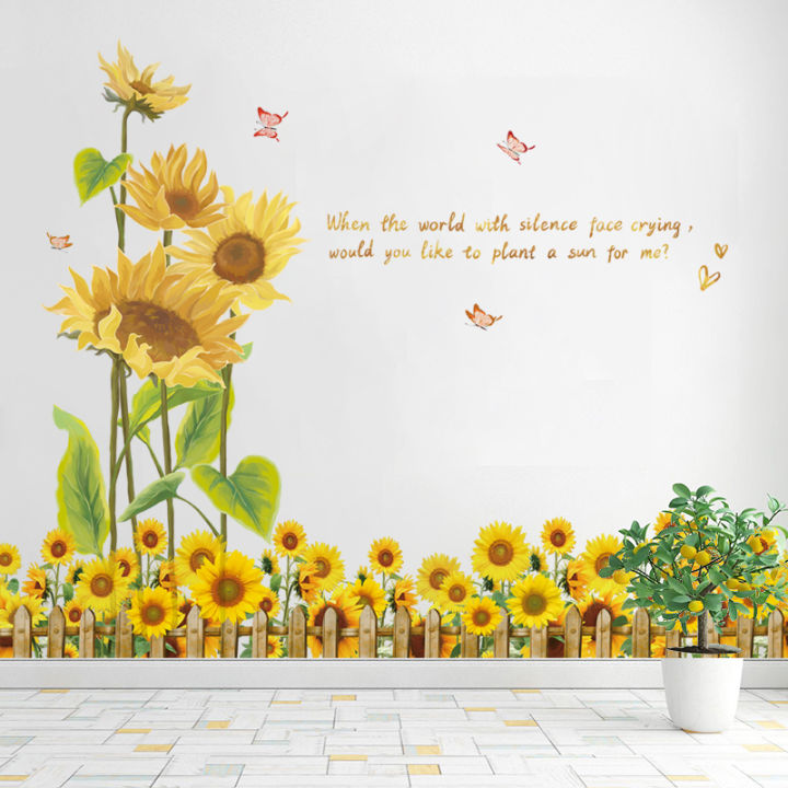 Sunflower Wall Sticker Wall Decoration Wallpaper Stickers SelfAdhesive