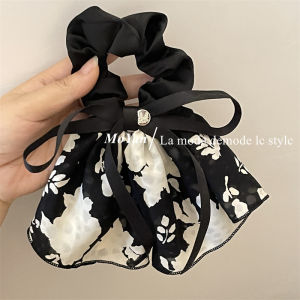 Elegant Butterfly Knot Printed Water-Media Skirt Hair Ties Head Ropes New Style Retro Feelings Soft Gentle Hair Bands