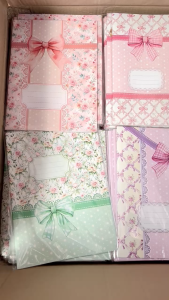 [1PAK] ISI 20 LEMBAR Sampul Buku KWARTO PATTERN SIMPATY Motif Pita Ribbon Bunga Pastel TEBAL PREMIUM
