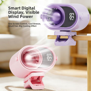 360° Clip-On Mini Fan For Outdoor Shooting Lightweight Portable Personal-Airs Conditioner Fan USB Rechargeable Car Clip Fan