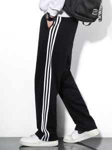 Quần Thể Thao Nam Mùa Xuân Hè Quần Dài Ống Đứng Rộng Rãi Thường Ngày Ba Sọc Quần Dài Cỡ Lớn Đa Năng Quần Áo Học Sinh