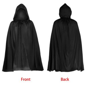 Kids Adult Vampire Cape Red Black Double Side Wear Hooded Cloak Halloween Christmas Party Cosplay Costume Men Women Clothes