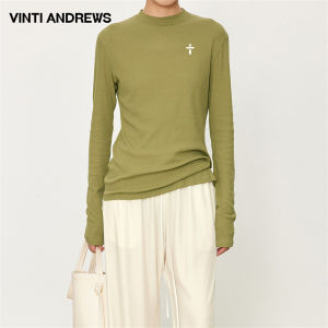Lightweight Combed Rib Cotton Layering Cleanfit Round Neck Long Sleeve Tshirt