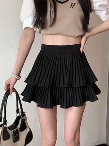 🌟CORE🌟dresses women new style 2025 Double Layer Mini Pleated Skirt High Waist Cute Sweet A-line Shorts Puffy Skirt