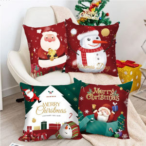 Home Christmas Cushion Cover Pillowcase Christmas Pillowcase Sofa Decorations Happy New Year Pillowcase
