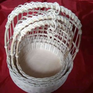 keranjang rotan ayunan bulat sepaket isi 3 pcs