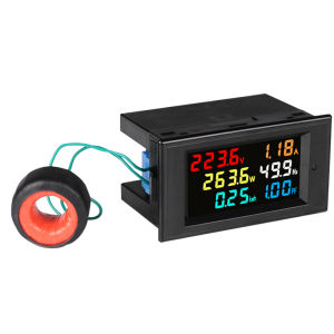 D69-2058 6In1 Voltmeter Current Ammeter Power Factor Electric Energy Frequency Meter Digital Panel Wattmeter LCD VOLT AMP