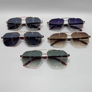 2025 Wooden Texture Pilot Sunglasses Men Double Metal UV400 Sun Shades Large Frame Casual Travel Eyewear