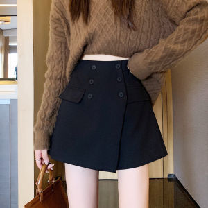 High Waist Asymmetrical A-Line Wide Leg Pants Casual Trousers Cover Belly Button Elegant plus Size Spring Summer Polyester Fiber