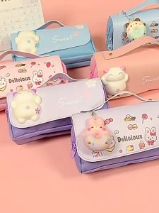 Sanrio Kuromi / Hello Kitty PENDANT PU Large Capacity School Supplies Pencils Bag Pen Pouch Pencil Pensil Case