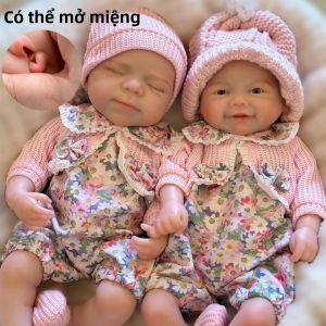 Búp Bê Reborn Silicon Thủ Công 33cm Dành Cho Bé Gái Có Thể Giặt Miệng Mở Được 2 Kiểu Dáng Búp Bê Bebe Quà Tặng Trẻ Em Búp Bê Reborn Mềm Mại