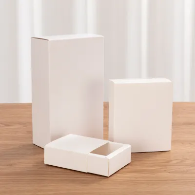 Transparent Drawer Box Paper Box Set of 10 Universal Sliding Gift Box Kraft Paper Packaging Box Drawstring Gift Box
