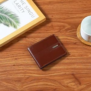 กระเป๋าสตางค์ ใบสั้น แบบบาง แนวนอน บัตรได้หลายช่อง สําหรับผู้ชาย