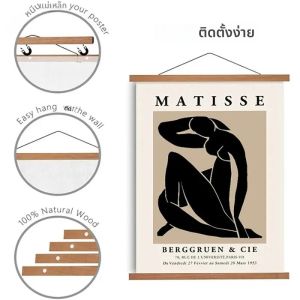 กรอบรูปแม่เหล็กไม้สนสีดำและสีขาว ที่แขวนรูปภาพโปสเตอร์ เหมาะสำหรับงานศิลปะบนผนัง ภาพพิมพ์บนผ้าใบ ภาพวาด ตกแต่งบ้าน