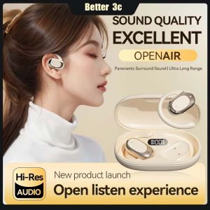 AI Translation Earbud For Travel Business HD Noise Reduction Call Bluetooth Wireless Earphone LED Battery Digital Display Headphone Adaptive Rotation Adjustment Hanging Ear Headset