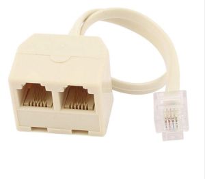 Đầu chia RJ11 1 ra 2  đầu chia line điện thoại bàn từ 1 đầu đực ra 2 cái