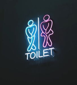 Sign Toilet Neon Flex Tinggal Pasang Ukuran 37x28cm