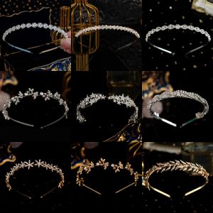 Simple Crystal Womens Hair Bands Fashion Alloy Mori Princess Headband Headdress Party Holiday Jewelry Hair Accessories Tiara