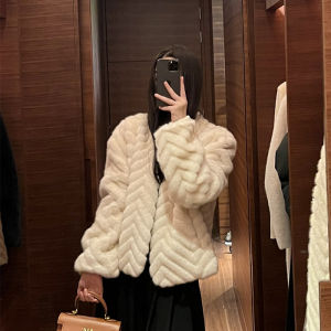 Modern Home 2025 Winter Short Mink Fur Eco-friendly Leather Coat Womens Fur Integrated High-grade Atmosphere Coat