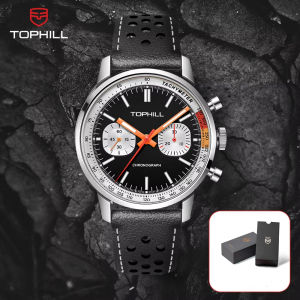 Đồng Hồ Bấm Giờ Nam TOPHILL 40mm - Thiết Kế Panda Kim Dạ Quang Mặt Kính Sapphire Dây Da Chuyển Động Lên Dây Cót Bằng Tay Đồng Hồ Dành Cho Doanh Nhân