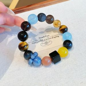 สร้อยข้อมือคริสตัลธรรมชาติแฟชั่นผู้หญิงใหม่สร้อยข้อมือคริสตัลธรรมชาตินำโชคเจดีย์สีเหลืองคริสตัลสีแดงกาวดอกไม้ตาเสือหินลูกปัดสร้อยข้อมือระดับไฮเอนด์ที่เรียบง่าย