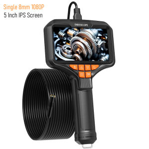 5 IPS Screen Borescope 1080P Camera Detachable Design 1-15m Rigid Cable Autofocus 8mm 1920P Industrial Endoscope for Check Car