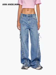 ANN ANDELMAN | Summer Relaxing Comfortable Washed Heavy Work Embroidered Loose Denim Pants