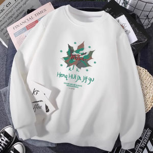 เสื้อฮู้ดคอกลมแขนยาวหลวมๆ สไตล์อเมริกันสำหรับผู้ชาย เสื้อยืดลำลองฤดูใบไม้ร่วง/ฤดูหนาว ทรงหลวม สวมใส่สบาย ระบายอากาศได้ดี