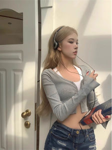 Áo Khoác Cardigan Chống Nắng Cổ Chữ V Dài Tay Cao Eo Cho Nữ Áo Phông Tay Dài Thường Ngày Mùa Hè Chống Tia UV