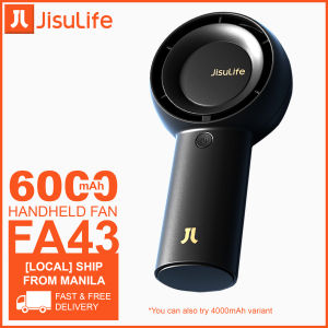 JISULIFE Life5 Plus Rechargeable Mini Fan Portable 6000mAh USB Handheld Student Carry Fan FA43 Black