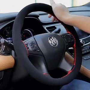Fur Steering Wheel Cover For Car Universal 38cm Braided Car Steering Wheel Protection Cover Leather Anti Slip Interior Parts