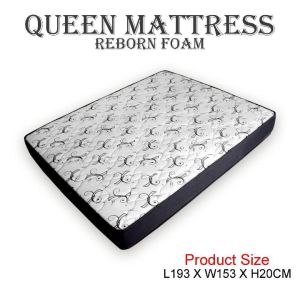 Combo Set Queen Size Bed Frame with 8 Inch Quality Mattress Katil Queen Set Dengan Tilam - CM-BF48