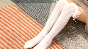 Childrens Knee High Socks Set - Classic White Tube Socks with Decorative Bow