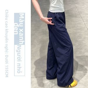 XIANYIJIAO | Quần Dài Nữ Phủ Đầy Thoáng Mát Cao Waist Ống Rộng
