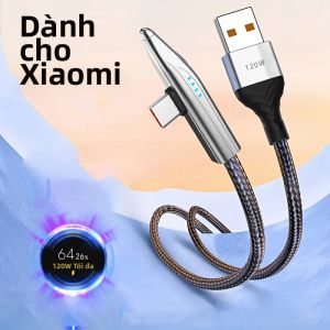 Cáp Sạc Nhanh USB Sang Type C NNBILI 120W 90 ° Cáp Chơi Game Elbow Design Super Data Sync Dành Cho Samsung Huawei Xiaomi Realme