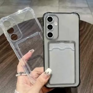 Clear TPU Phone Case For Samsung Galaxy S26 S25 S24 S23 S22 S21 Ultra Plus A73 A72 A71 A57 A56 With Back Card Slot Pocket Cover