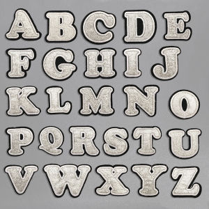 Silver Glitter Powder Embroidery Decorative Pattern Fabric Patch DIY Sewing Accessories for Clothing Decoration