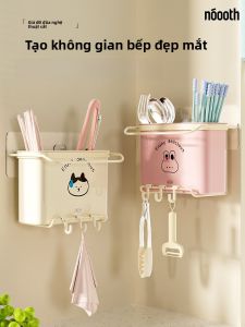 Hộp Đựng Thìa Treo Tường Không Cần Đục Lỗ Giá Để Đồ Nhà Bếp Giá Để Thìa Và Thìa Bằng Nhựa Thiết Bị Nhà Bếp Từ Trung Quốc