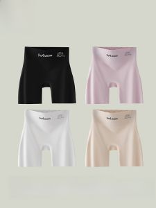 miiow | Ice Silk Safety Pants Womens High Waist Invisible Underwear Summer Anti-Light Flat Angle Shorts One-Piece Abdomen Shaping Butt Lifting