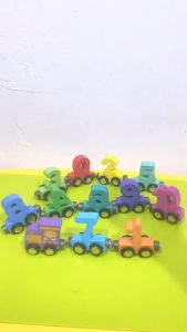 DREAMToy Kereta Api Kayu Berhuruf Magnetik-Mainan Edukasi Anak Angka 0-10 Kereta Api Kayu