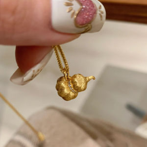 Young Luxury French Vintage Brushed Diamond Pumpkin Gourd Pendant Exquisite Ancient New Chinese Style Unique And Fine Pendant