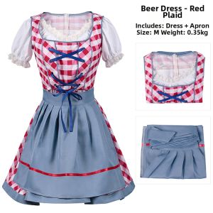 Halloween Cosplay Oktoberfest Costume Bavarian Womens Strappy Beer Dress