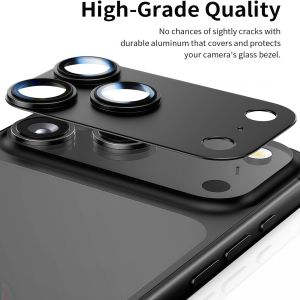 For IPhone 17Pro Max Camera Lens Protector Metal Aluminum Alloy Tempered Glass Camera Screen ProtectorBlackTitanium