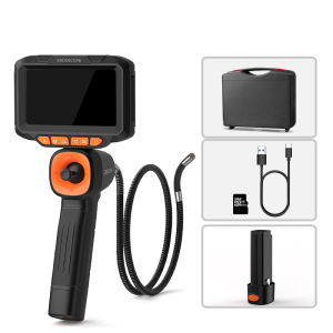 4-Way Articulating Endoscope Joystick 5’’ Screen All Way 360° Rotation Steering Camera Car Inspection Borescope Battery Optional